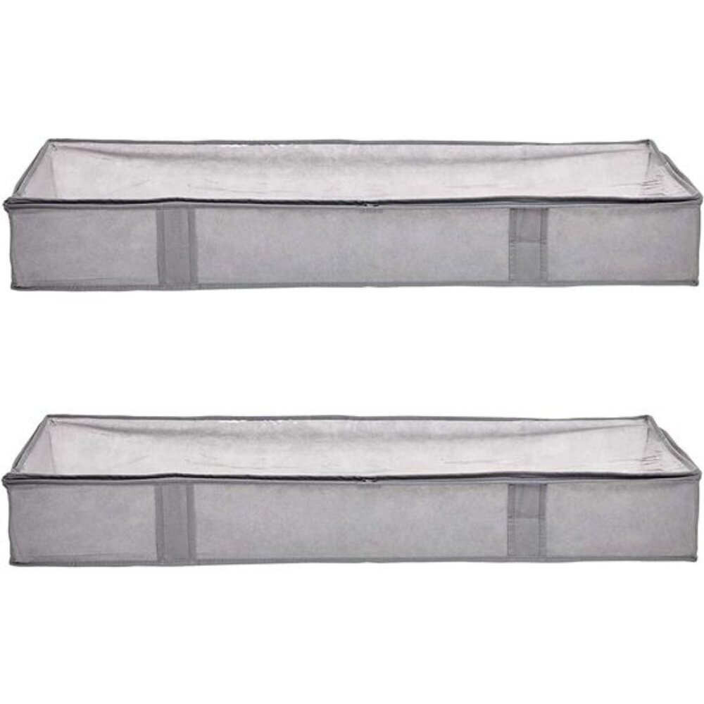 Under Bed Fabric Zipper Blanket Storage Container Bags with  Bags with Handles